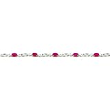 14K White Gold 1.51cttw Diamond & Ruby Bracelet 7"