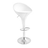 LumiSource Dipper Hydraulic Bar Stool, White
