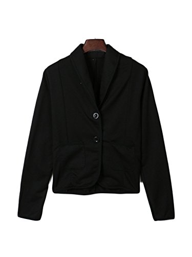 Persun women black lapel slim blazer large