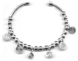 Cuff Charm Bracelet w/ Removable Bead - Sterling Silver