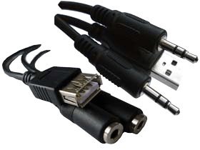 New Professional Cable USB & 2 Stereo Extension For Use W/Imac White 6Ft Polybag Molded Together