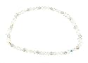 Anklet - A61 - Stretch - Swarovski (tm) Crystal and Heishi Beads ~ Clear AB