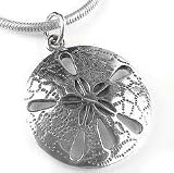 New Sterling Silver Beach Sand Dollar Pendant or Charm