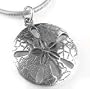 New Sterling Silver Beach Sand Dollar Pendant or Charm