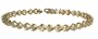 New 10K Gold Hearts Diamond Cut Charm Bracelets Heart Bracelets10 KT