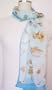 Butterfly Print on Soft Skyblue - Silk Long Scarf