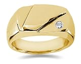 0.07 ctw Men's Diamond Ring in 18K Yellow Gold