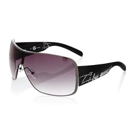 G By Guess Metal Large Sunglasses with Script Temple