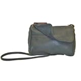 Leather Clutch Handbag Black with Strap Made in the USA and Buttery Soft