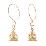 Laughing Buddha Dangle Earrings in Gold Vermeil, #8150