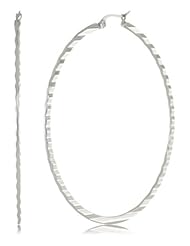 Stainless Steel Striped Hoop Earrings