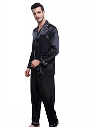 Mens Silk Satin Pajamas Set Sleepwear Loungewear S~4XL Plus__Gifts__7-12days to USA