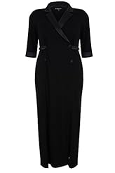 Plus Size Plunging Neck Jersey/Sateen Wrap Maxi Dress 