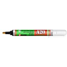 U-Mark 10705 A20 Xylene-Free Paint Marker With Reversible Tip, 0.625" Diameter, 5.3" Length, White  (Pack of 12)