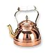 Old Dutch Copper Tea Kettle With Brass Accents And Ceramic Handle