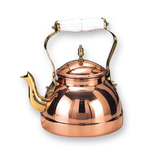 Old Dutch 2 Quart Decor Copper Teakettle With Ceramic Handle