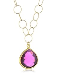 Devon Leigh Fuchsia Hydro Quartz Pendant Necklace