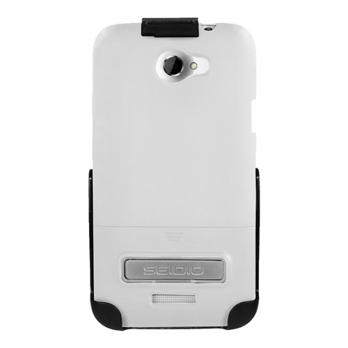 Seidio BD2-HR3HTNXLK-GL SURFACE Case with Metal Kickstand and Holster Combo for HTC One X (AT&T LTE) - Combo Pack - Retail Packaging - Glossed White