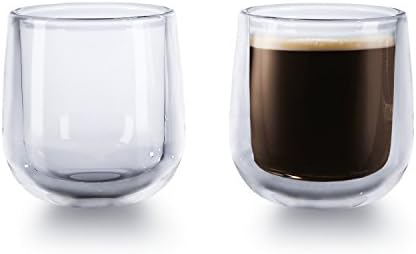 Premium Double Wall Shot Glasses By KitchenReady, Set of 2 Cups, Perfect Size For Espresso, Liquor, Petite Desserts, Floating Effect Is Excellent For Any Occassion, 2.5 oz