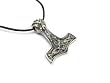 Thor's Hammer Pewter Pendant on Cord Necklace, The Norse Collection