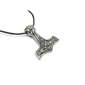 Thor's Hammer Pewter Pendant on Corded Necklace, The Norse Collection