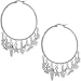 Rocawear Silver Tone Charm Hoop Earrings