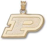 Purdue Boilermakers Solid 10K Gold ''P'' Stippled 1/2'' Pendant