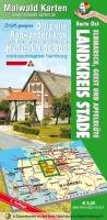 Maiwald Karte Stade Ost Offizielle Radwanderkarte 1 : 50.000: Landkreis Stade - Elbmarsch, Geest u. Apfelbl&uuml;te - Karte Ost - R&uuml;ckseite mit Tourenb ...