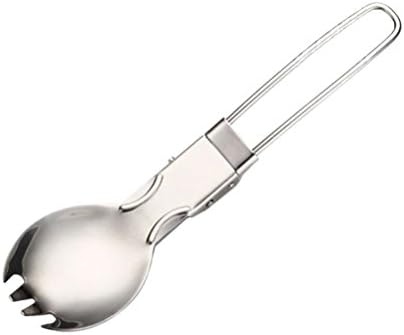 GlobalHouse Stainless Steel Foldable Spork, Fork/Spoon Flatware for Camping Hiking Picnic Cooking