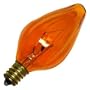 Bulbrite 25F10A 25W Fiesta Style Chandelier Bulb, Candelabra Base, Amber