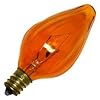 Bulbrite 25F10A 25W Fiesta Style Chandelier Bulb, Candelabra Base, Amber