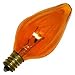 Bulbrite 25F10A 25W Fiesta Style Chandelier Bulb, Candelabra Base, Amber