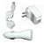 BRAND NEW All-in-1 charger kits for Apple iPhone; iPod 3G/4G, Photo, Video, Mini, Nano and Nano 2. Including: USB AC power adapter, USB car power charger, and retractable USB charger and data sync Cable are all in one combo pack. Color is white