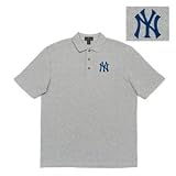 New York Yankees MLB Classic Polo Shirt by Antigua (Heather Grey)