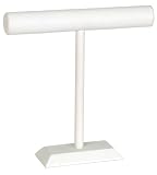 KCF 49135 Jewelry T-Bar Display for Necklace and Bracelets, 12-Inches Wide by 12-Inches High, White Leatherette