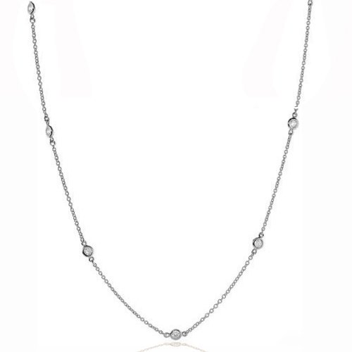 Best Price Bling Jewelry CZ Diamonds by the Yard Sterling Silver Necklace 24