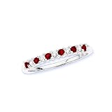 10k White Gold Ruby and Diamond Ring, Size 8