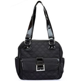 Baby Essentials Black Quited Tote with Patent Trim 31PFMsdmscL. SL500 Baby Essentials Black Quited Tote with Patent Trim