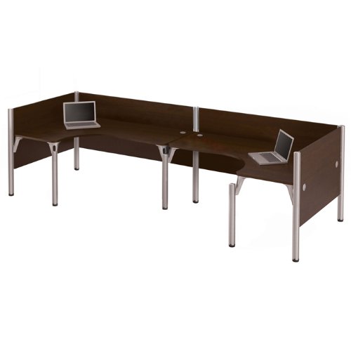 Pro Biz BacktoBack Double LShaped Workstation Cappuccino Cherry