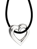 Sterling Silver Heart Slide Pendant with 17' Leather Necklace