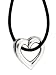 Sterling Silver Heart Slide Pendant with 17" Leather Necklace