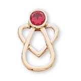 The Perfect 14K Yellow Gold With Me Always January Birthstone Angel Pin - 15.5X10MM