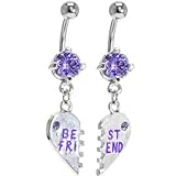 Tanzanite Cubic Zirconia BEST FRIEND Belly Rings