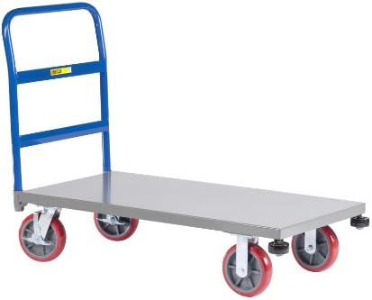 Little Giant NCB-3660-8PYBK 12-Gauge Steel Heavy-Duty Platform Truck with 8" Polyurethane Wheels, 3600 lbs Capacity, 60" Length x 36" Width