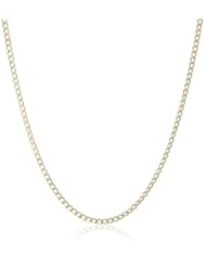 10K Gold 2mm Curb Chain Necklace, 16"