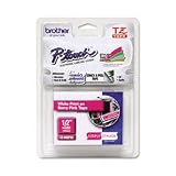 Brother Tape, White on Berry Pink (TZMQP35)