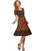 O Oscar Ruffled Short-Sleeve Scoop-Neck Top & Floral-Print A-Line Skirt