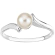 14K White Gold Akoya Cultured White Pearl Ring - 5.50mm
