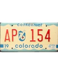 Automotive Parts and Accessories: Colorado Centennial License Plate red numbers on white