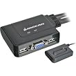 IOGEAR 2-Port USB KVM Switch with Cables and Remote GCS22U (Black)